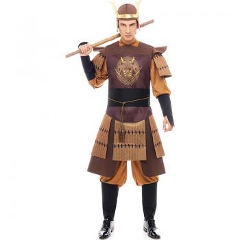 Disfraz de Samurái Legendario Japonés marrón para hombre