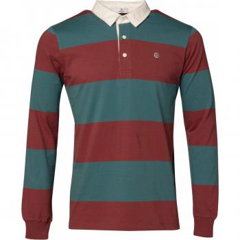 Serge Blanco Striped Long Sleeve Polo Shirt
