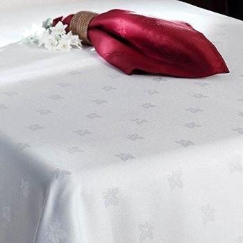 Restaurante Calidad Algodón Egipcio de paños de mesa de hoja de hiedra, Blanco, 70x144' 178x365cm