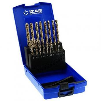 Izar 25274 Juego Brocas 1016, DIN 338, 1-10 x 0.50 mm, HSSE 5% Co, 19 Piezas
