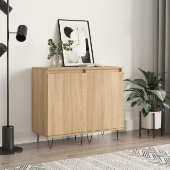 Aparadores de Madera de Ingeniería VidaXL, 2 uds, 40x35x70 cm, Color Roble Sonoma, Mueble de Almacenaje para Salón, Armarios con Puertas y Cajón de Madera,