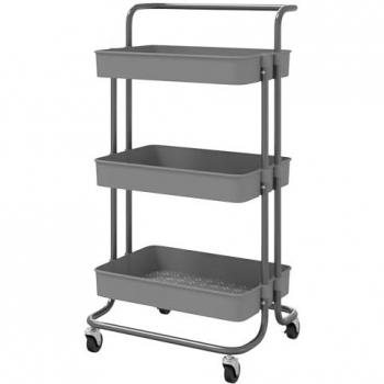 Carrito Utilitario Plegable de 3 Niveles con Ruedas para Cocina y Hogar - Estante Servidor 42 x 38 x 84 cm