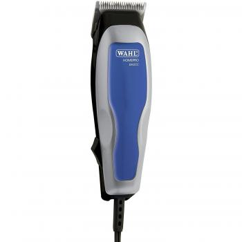 Wahl Home Pro Basic 09155-1216 Cortapelos con Cuchillas de Acero al Carbono Autoafilables, 4 Peines Guía, Funcionamiento con Cable, Incluye Peine y Tijeras