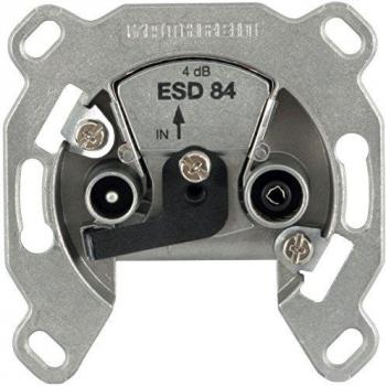 Kathrein ESD 84 - Toma de corriente antena doble, 2x4-2400 MHz, alta calidad, para TV y SAT