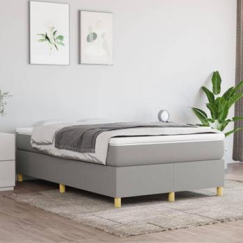 Cama box spring con colchón de muelles en tela gris claro 120x200 cm