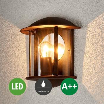 Aplique LED para exteriores 'Maelis' en color marrón oxidado, moderno, de aluminio, 1 llama E27