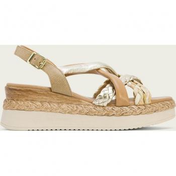 Sandalias con cuña Flavia para mujer en marrón arena de piel