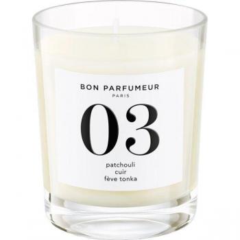 Bon Parfumeur - Candle 03 Velas 180 g unisex con notas de Patchouli, Leather y Tonka Bean