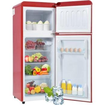 Nevera retro combinada de 105.5 cm con congelador, 41 cm de ancho