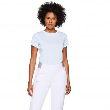 Under Armour UA Streaker 2.0 Heather Short Sleeve Camisa Manga Corta, Mujer, Azul, MD