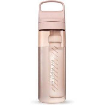 LifeStraw Go Water Filter Bottle 22oz Cherry Blossom Pink, BPA-Free, Removes Bacteria & Microplastics