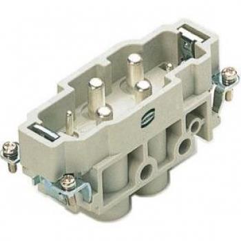 Harting Screw Connection Pin Insert 09380062611, 4-Pin Connector, Gray