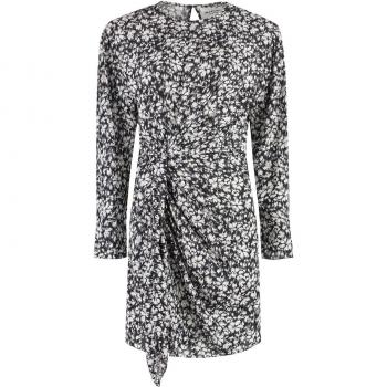 Isabel Marant Étoile Women's Dulce Printed Viscose Dress in Black, Size 38 (L), Black Floral Print Dress
