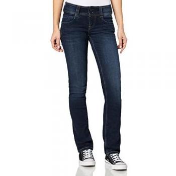 Pepe Jeans Women's Mid-Rise Straight Leg Denim with Double Button 34