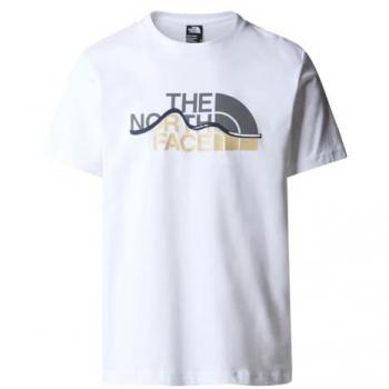 The North Face - Mountain Line - Camiseta de montaña para hombre - Color blanco - Con logo estampado - Manga corta