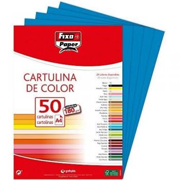 Fixo paper 11110330 z paquete de 50 cartulinas a4 z cartulina azul indigo 180g