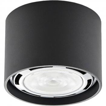 Foco de techo Mabel, redondo, gris oscuro, moderno, hecho de aluminio e.o., para cocina (1 llama, GU10), foco empotrado, lámpara de pared