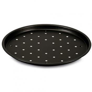 Molde para pizza redondo 32 cm, Acero con Revestimiento Antiadherente, Color Negro