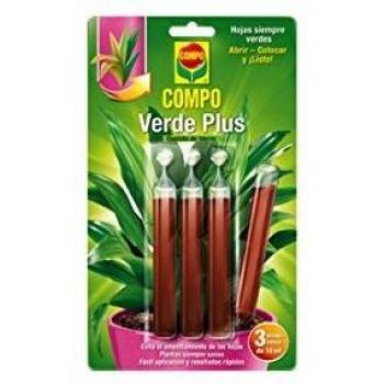Compo Fertilizante Plus, Mezcla de nutrientes para Plantas Verdes, 3 monodosis de 10 ml, 24.3x14.4x0.8 cm