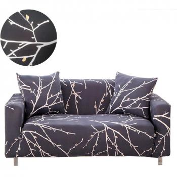 ENZER Funda de sofá Tejido Elástico Flor Pájaro Sofá Proteger Cubre sofá 3 Plazas