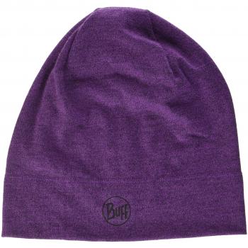BUFF Midweight Merino Wool HAT Purple Melange Gorro de Lana, Hombre, Morado-