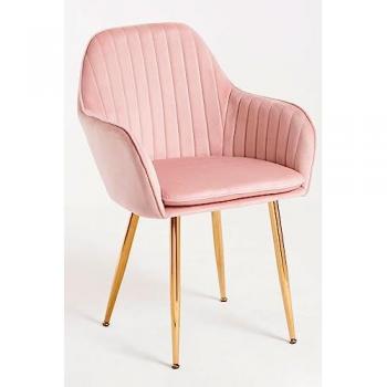 Silla Comedor Chic Dorada - Rosa