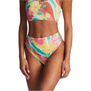 Braga de bikini de mujer Billabong Chasin Sunbeams Rise, color naranja amarillo verde, talla XS