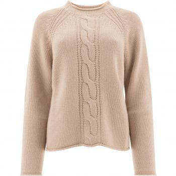 Max Mara Women's Pico Cashmere Yarn Sweater in Beige, Size Small