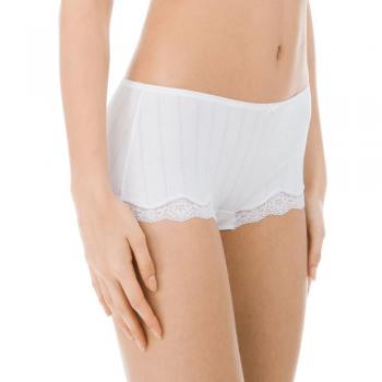 Panty Bajo Corte Etude Toujours de Calida para Mujer, M, Blanco, Algodón PIMA de Alta Calidad con Encaje Fino y Diseño Jacquard