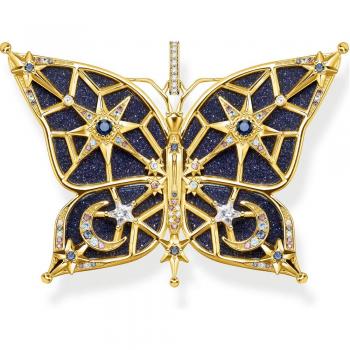 Thomas Sabo Womens Pendant Butterfly 925 Sterling Silver with 750 Yellow Gold Plating Pe925-963-7, Yellow, ONE SIZE
