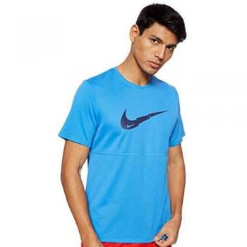 NIKE Breathe Run SS WR Po Gx Camiseta, Azul, M para Hombre