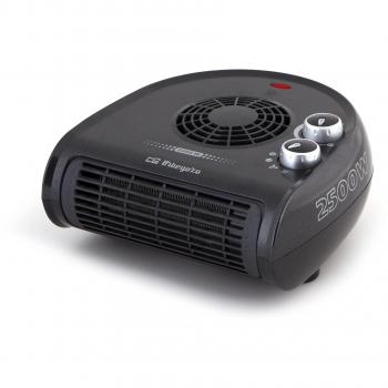 Orbegozo FH 5032 - Calefactor, termostato regulable, 2 niveles de potencia, función ventilador aire frío, calor instantáneo, indicador luminoso, asa de transporte, 2500 W, negro