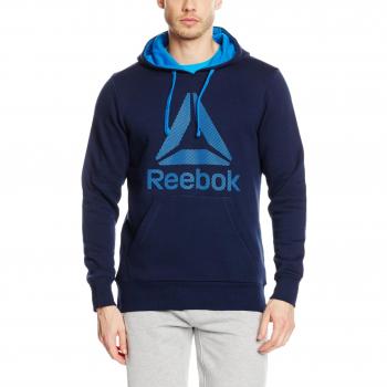 Reebok Wor Bl Ctn Ply Hood - Sudadera para hombre, color azul, talla L