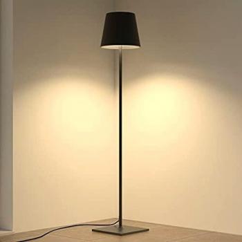 Lámpara de terraza Andrei de Lucande, moderna, gris oscuro, hecha de aluminio, con 3 llamas y casquillo E27