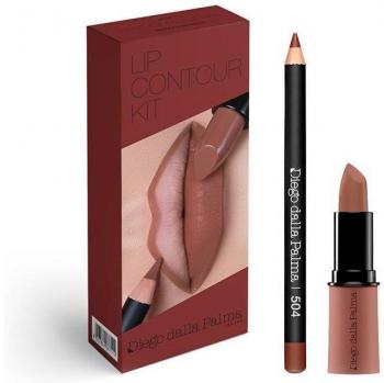 Diego Dalla Palma Lip Contour Kit - Demi Matte Lipstick & Liner in Shade 504 Gianduia