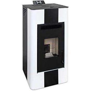 Eider Biomasa ESC670 8 Estufa de Pellet Energy Fire 15 KW Blanco y Negro