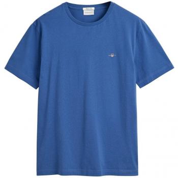 Camiseta Gant para Hombre Shield Azul Vintage - Talla L, Casual, Algodón, Manga Corta