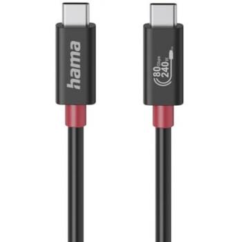 Cable USB-C Hama 1m E-Marker USB4 Gen4 80 Gbit/s 240 W Negro