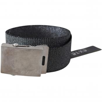 Exte Black Silver Metal Brushed Buckle Waist Belt - 100 cm / 40 Inches