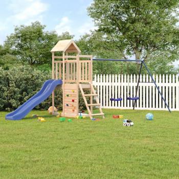 Parque infantil al aire libre de madera maciza de pino marrón