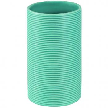 Portacepillos de dientes Spirella Tube Ribbed de cerámica en color azul Ø6 x 10,5 cm