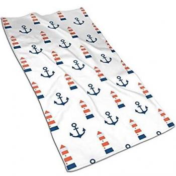 Anchor Lighthouse Toalla de baño de Microfibra Suave Toalla de Mano para baño Toallas de Cocina de 27,5 x 17,5 Pulgadas