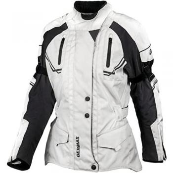 Chaqueta textil de motocicleta para mujer GMS Taylor - Beige-Negro (4XL)