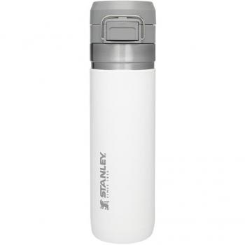 Termo Stanley Flip Go 0.7L blanco, botella termo de acero inoxidable, capacidad de 700 ml, diseño ergonómico con tapa a prueba de derrames, aislamiento al vacío para mantener bebidas frías o calientes por más tiempo,