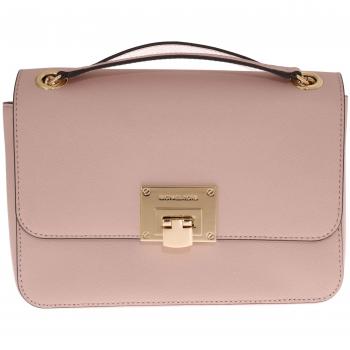 Michael Kors Pink Tina Leather Shoulder Bag, Elegant Pink, Female, Size: ONE SIZE