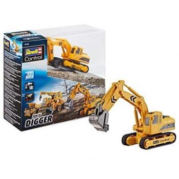Revell- Mini RC Digger Juguetes a control remoto, Color amarillo
