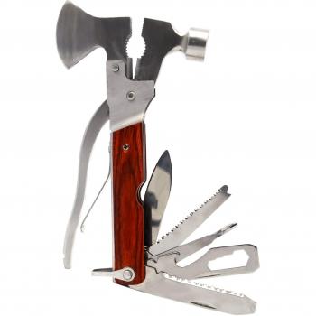 Gosear - 16 en 1 Múltiples Funciones Kit de Herramientas de Seguridad Plegable para Al aire Libre Camping Supervivencia Emergencia Coche Hogar / Conjunto Herramienta de Escape Rescate de Emergencia - Incluido Función de Martillo,Alicates,Hacha,Llave,Sie