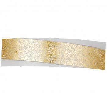 Aplique de pared Paris con 2 luces, acabado en vidrio y oro, dimensiones 45x12 cm