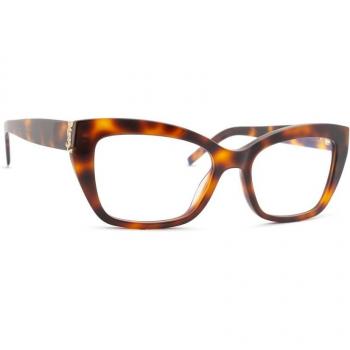 Saint Laurent SL M117 Cat-eye Acetate Frame Glasses, Brown Unisex, Size: 53 MM
