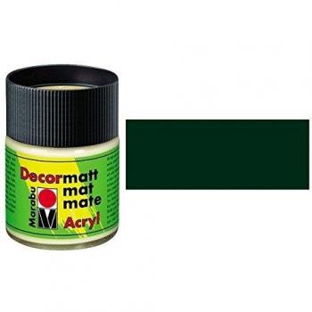 Pintura Acrílica Marabu Decormatt Verde Abeto 50 ml - Acabado Mate, Base Agua, Intensidad de Color, Resistente al Agua y a la Saliva